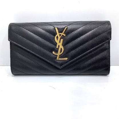 Yves Saint Laurent Saint Laurent Paris Caviar Quilted Long Flap Wallet