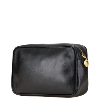 Versace Medusa Clutch Bag/Second Bag In Black Leather