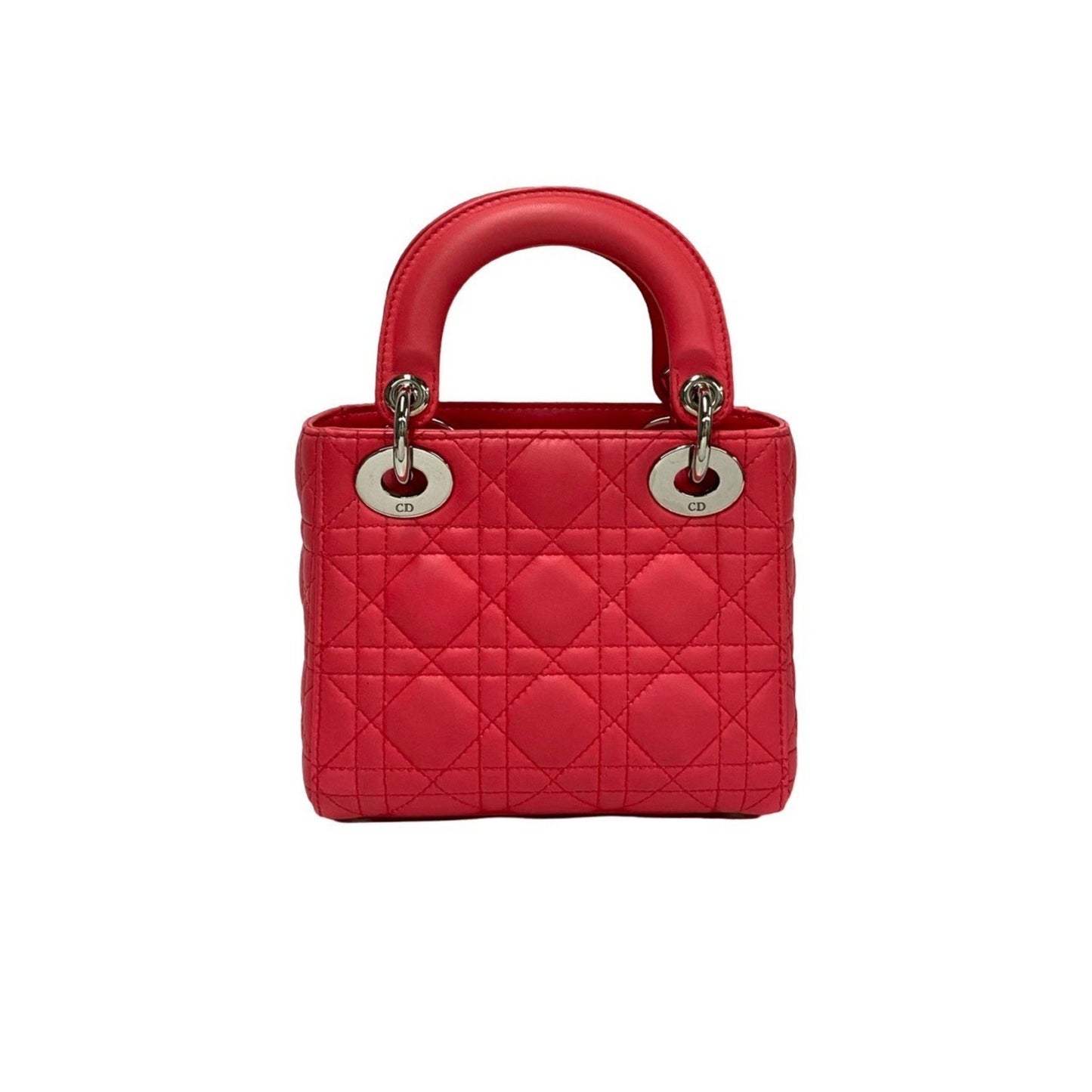 Christian Dior Lady Cannage Stitch Leather 2-Way Handbag/Shoulder Bag