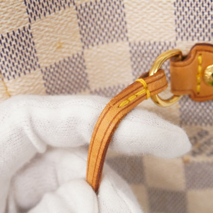 Louis Vuitton Damier Azur Neverfull Mm Tote Bag N51107 White