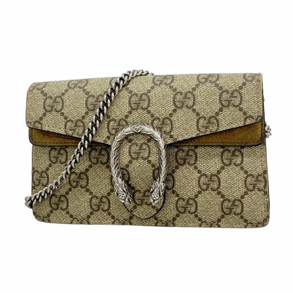 Gucci Gg Supreme Dionysus Shoulder Wallet 476432 Beige Brown