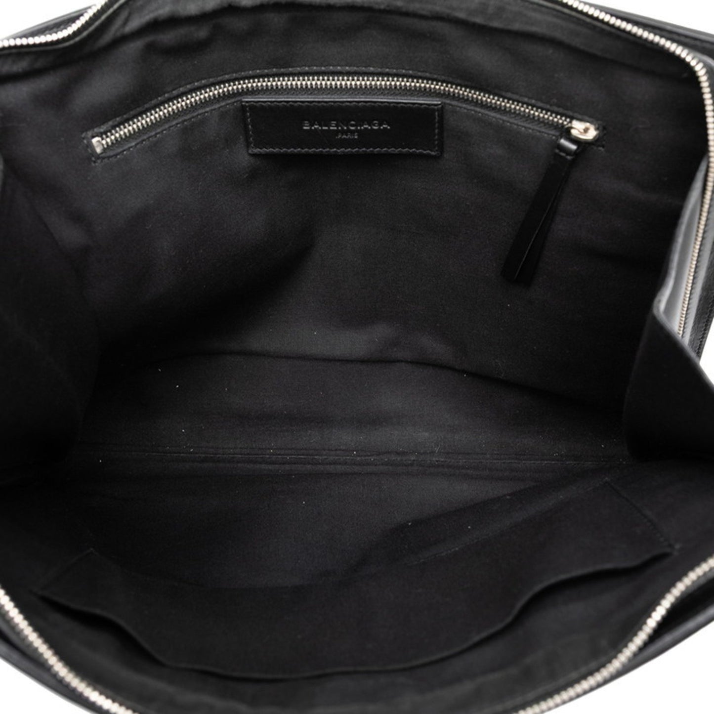 Balenciaga Logo Clutch Bag/Second Bag In Black Leather