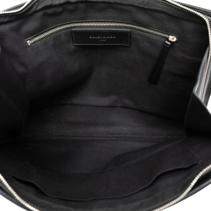Balenciaga Logo Clutch Bag/Second Bag In Black Leather