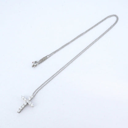 Tiffany Small Cross Necklace 11Pd Pt950 Platinum Diamond