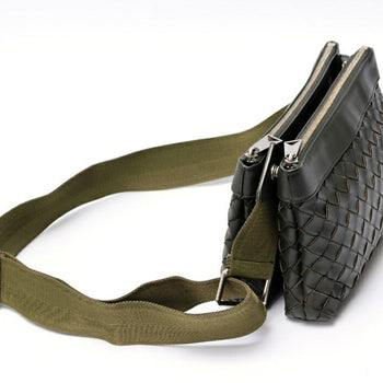 Bottega Veneta Intrecciato Duo Bag Shoulder 651938 Leather Khaki S-158362