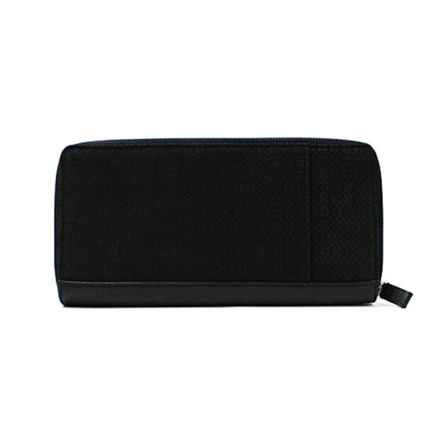 Coach Organizer Round Zip Long Wallet In Black Canvas And Leather