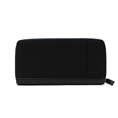 Coach Organizer Round Zip Long Wallet In Black Canvas And Leather