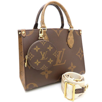 Louis Vuitton Louis Vuitton Monogram Giant Reverse On-The-Go Pm M46373 Handbag 2Way Brown 352427