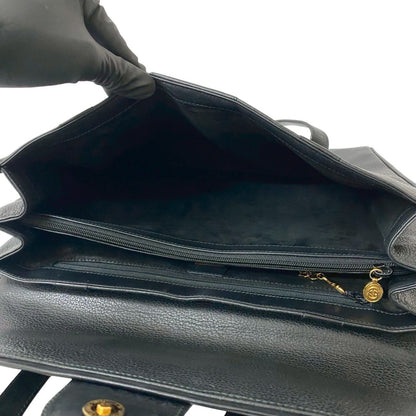 Gucci Old Gucci Horseshoe Leather Tote Bag/Semi-Shoulder Bag In Black