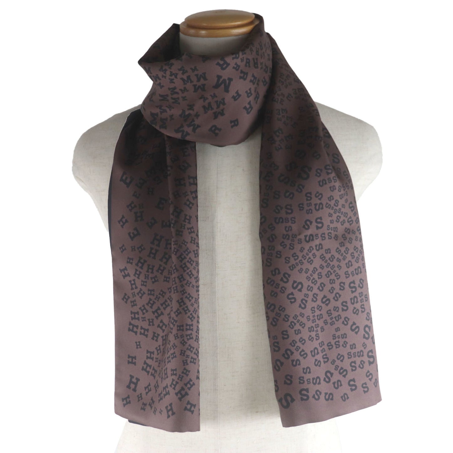 Hermes 100% Silk Reversible Scarf With Logo Print