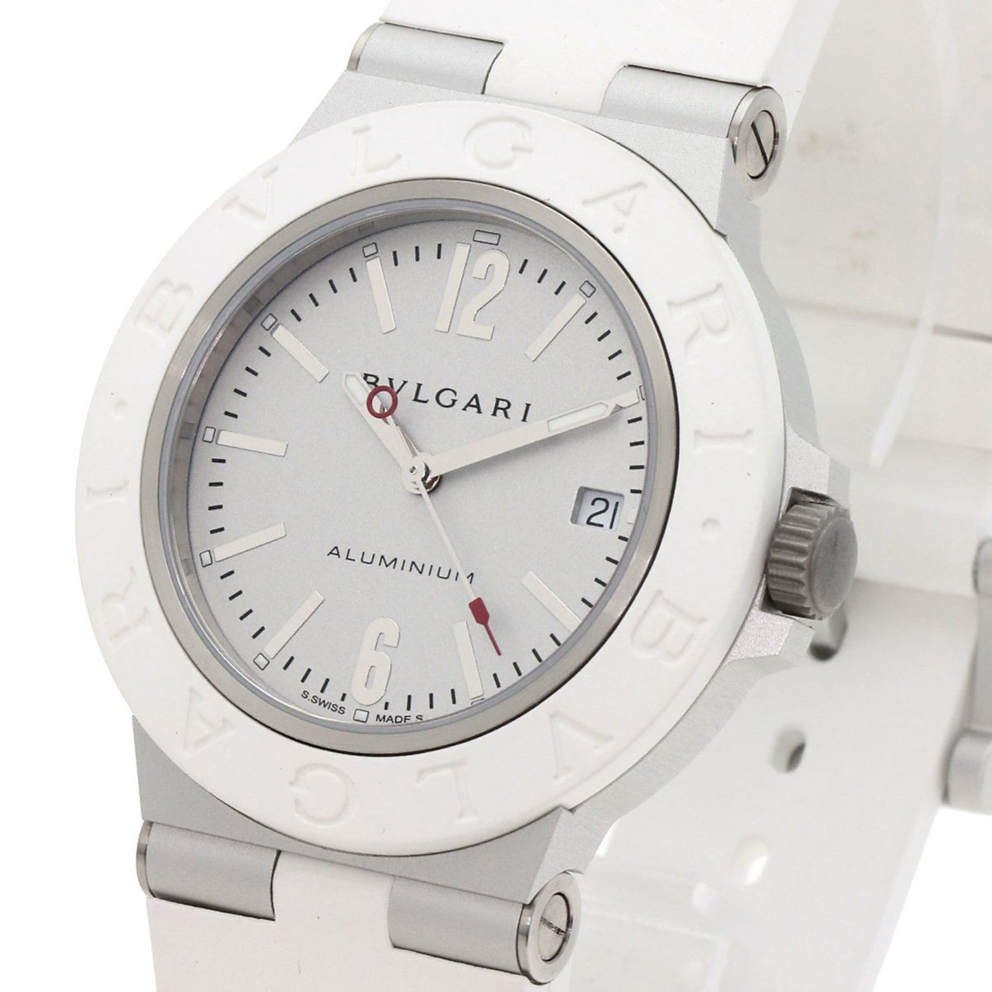 Bvlgari Bb40At Aluminum White Watch Aluminum/Rubber