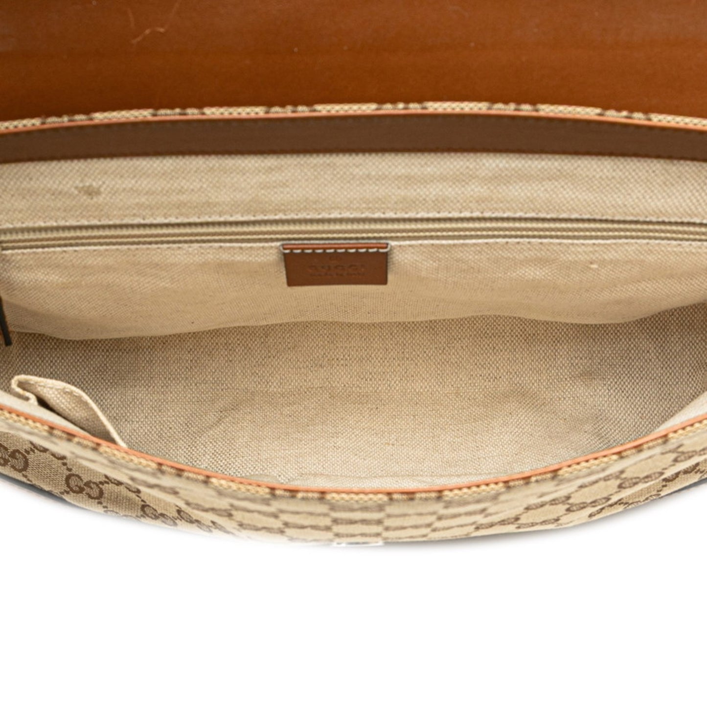 Gucci Gg Canvas Shoulder Bag 353401 Beige Brown Leather