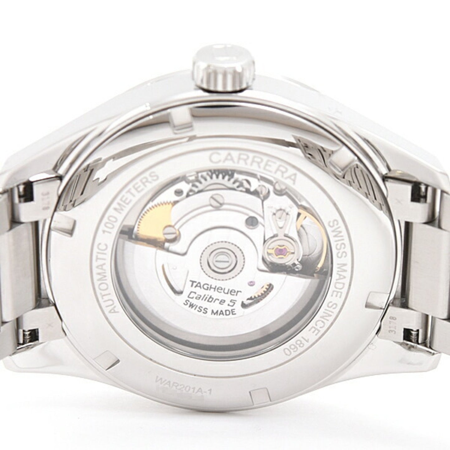 Tag Heuer Men'S Carrera Calibre 5 Automatic Watch With Black Dial And Stainless Steel Case