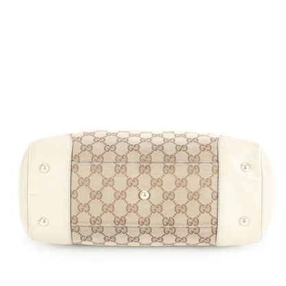 Gucci Gg Canvas Sherry Line Mayfair 257061 Leather Tote Bag