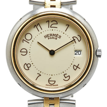 Hermes Profile Watch Quartz White Dial Stainless Steel