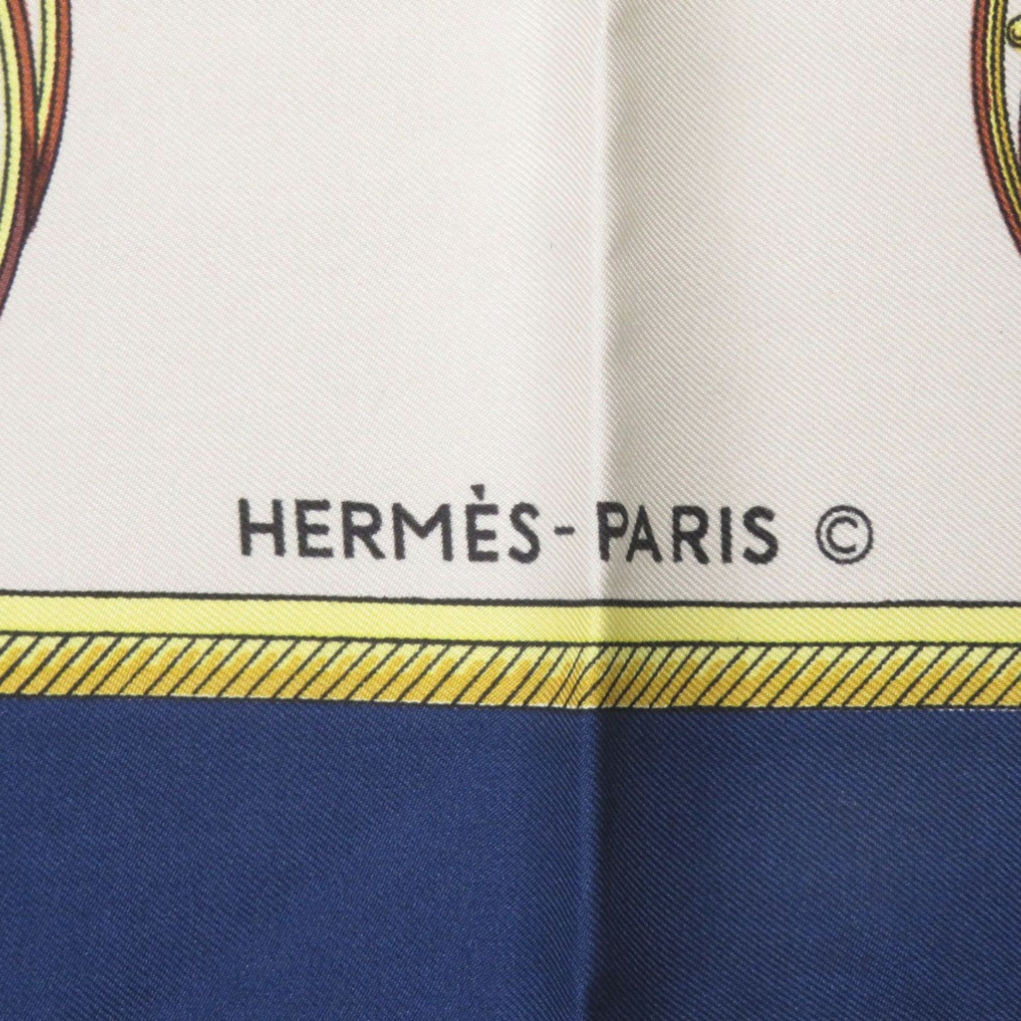 Herms Carr 90 "Les Voitures A Transformation" Folding Covered Wagon Silk Blue Scarf Muffler 0117