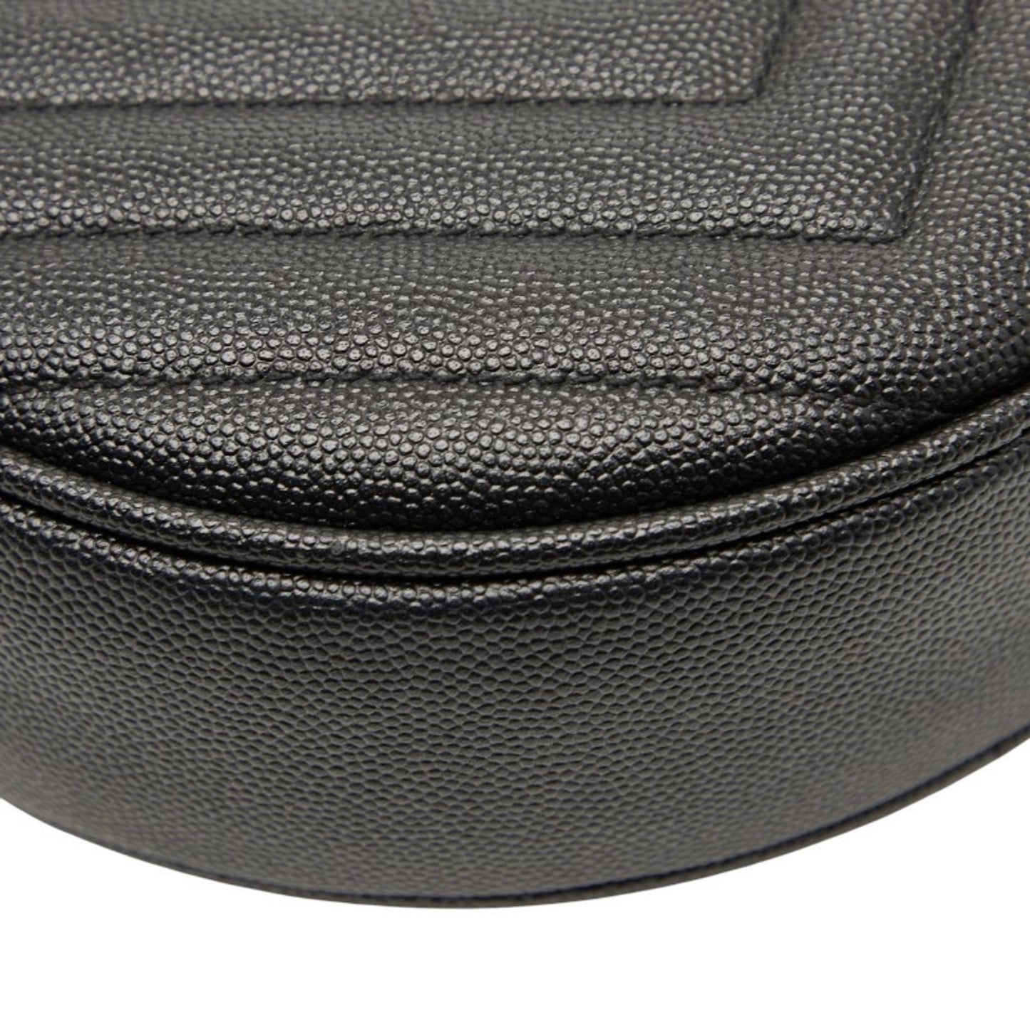 Saint Laurent Ysl Logo Vinyl Chain Shoulder Bag In Black Leather