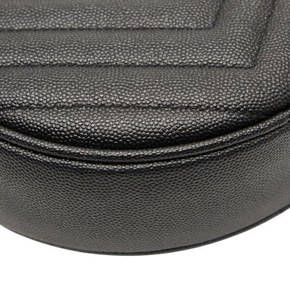 Saint Laurent Ysl Logo Vinyl Chain Shoulder Bag In Black Leather