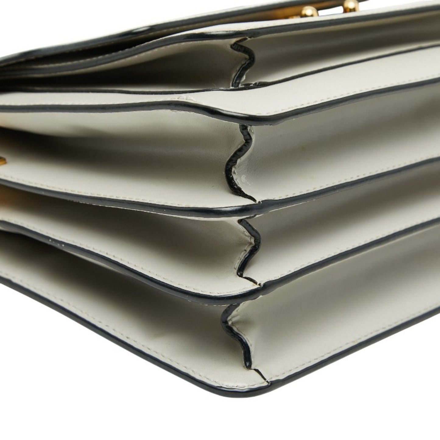 Marni Trunk Shoulder Bag Gray Leather