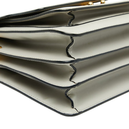 Marni Trunk Shoulder Bag Gray Leather