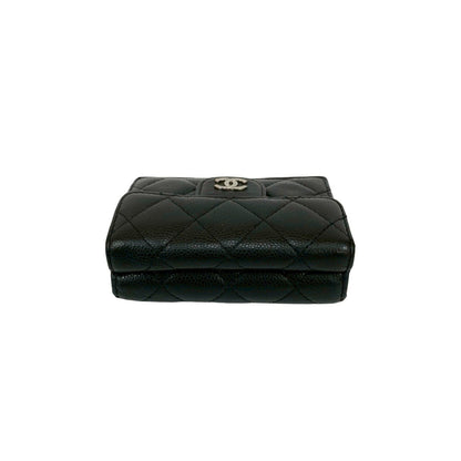 Chanel Matelasse Coco Caviar Leather Tri-Fold Wallet