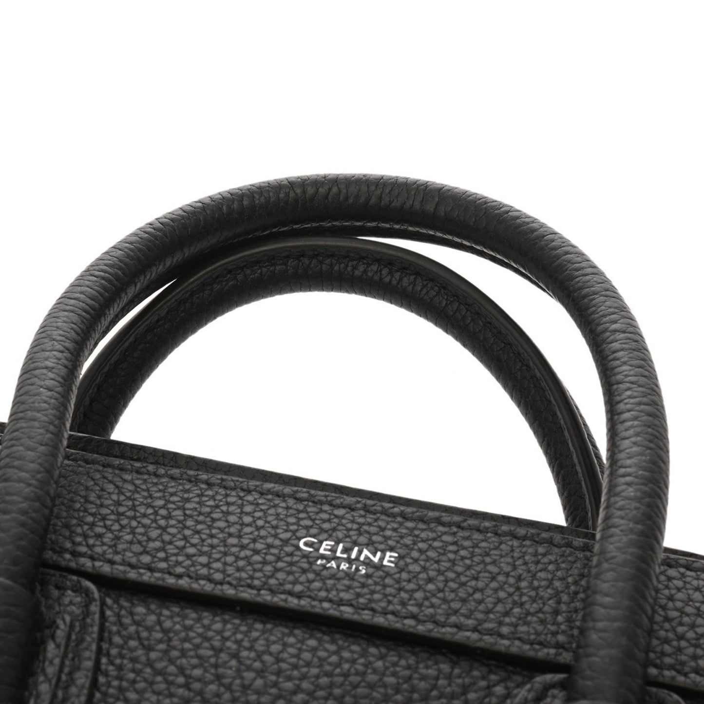 Celine Luggage Nano 2-Way Black 189243 Women'S Drummed Calfskin Handbag