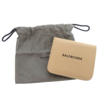 Like New Balenciaga Leather Beige Compact Bi-Fold Wallet 1018Balenciaga