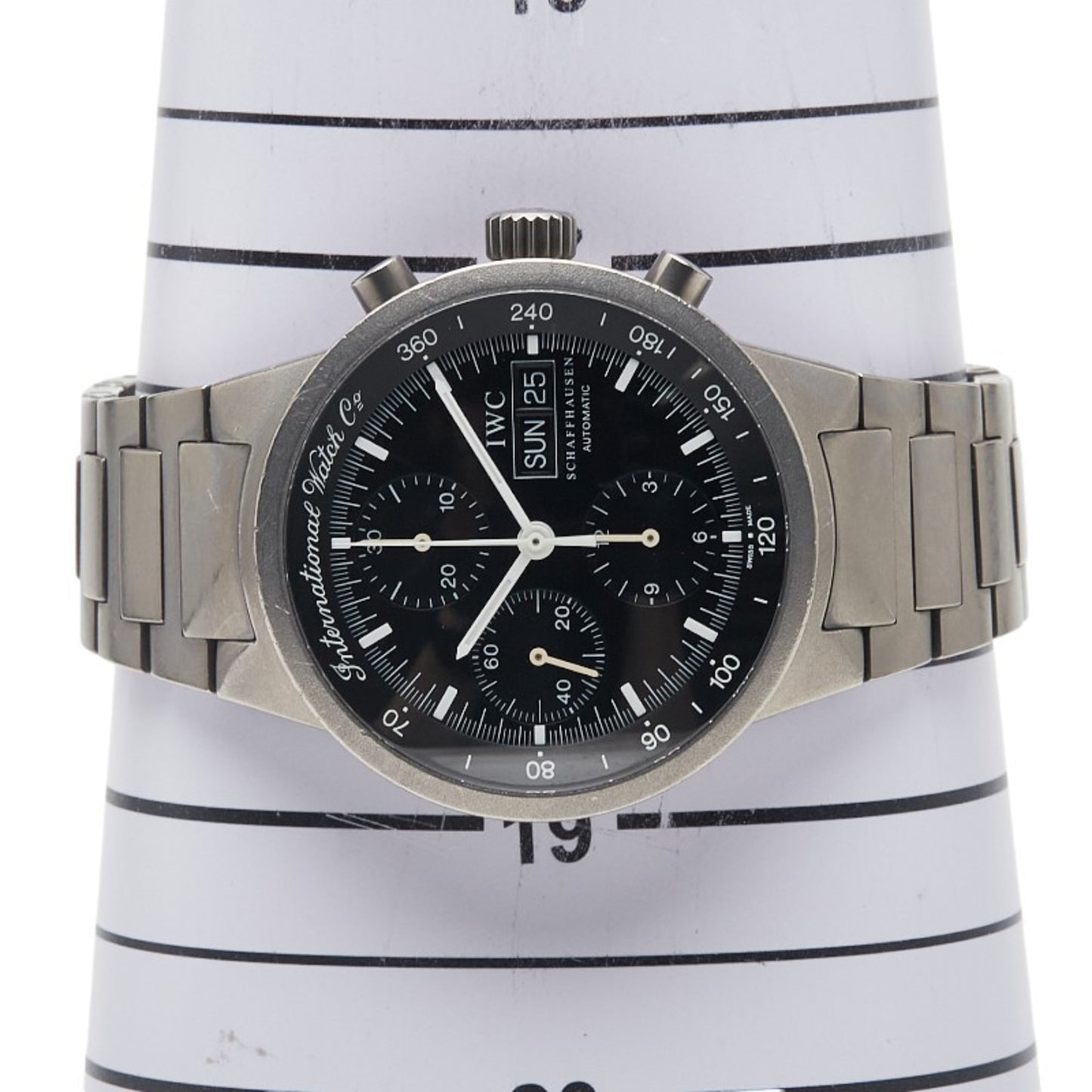 Iwc Schaffhausen Gst Chronograph Watch Iw370703 Automatic Black Dial Titanium