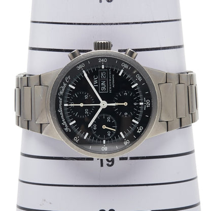 Iwc Schaffhausen Gst Chronograph Watch Iw370703 Automatic Black Dial Titanium