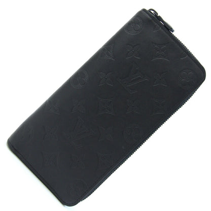 Louis Vuitton Round Long Wallet Monogram Shadow Zippy Vertical M62902 Noir Zip Black