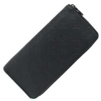 Louis Vuitton Round Long Wallet Monogram Shadow Zippy Vertical M62902 Noir Zip Black