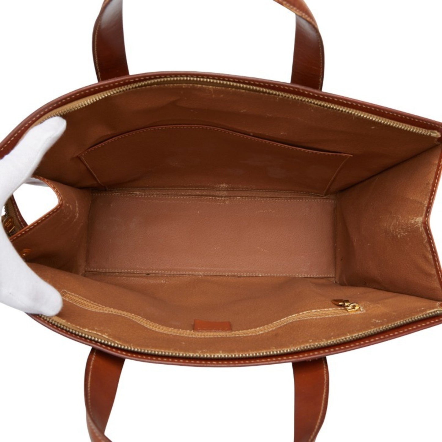 Celine Macadam Handbag In Brown Leather