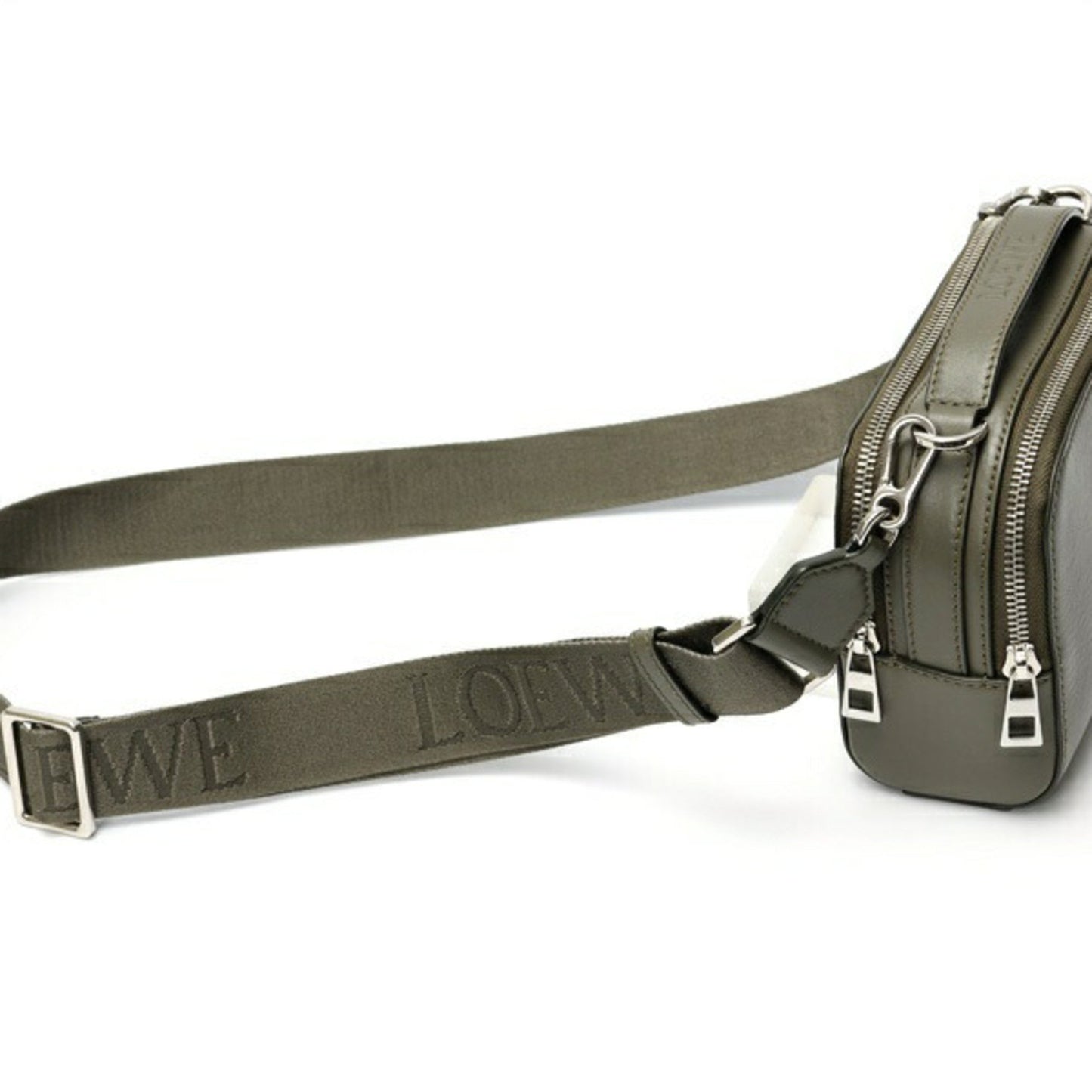 Loewe Crossbody Camera Bag Mini Shoulder C565R41X01 Satin Calfskin Khaki E-158820