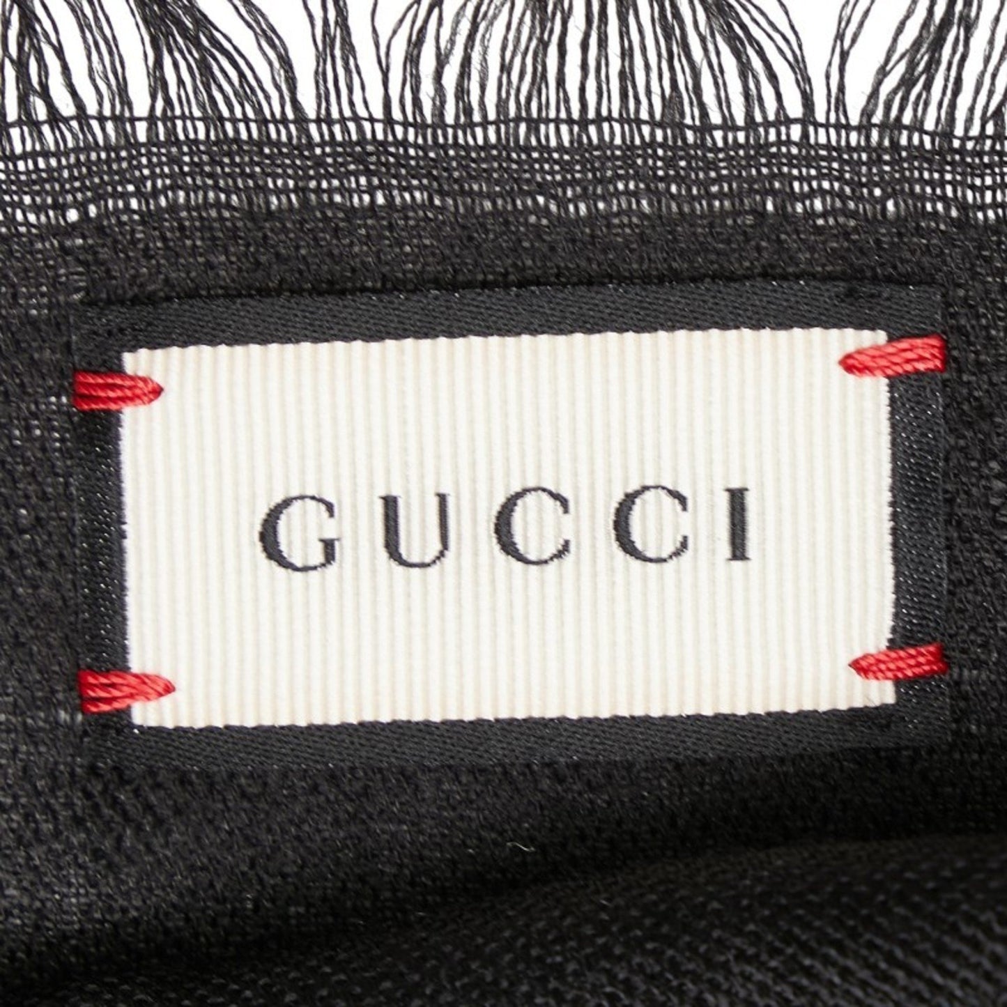 Gucci Gg Print Scarf In Black Wool