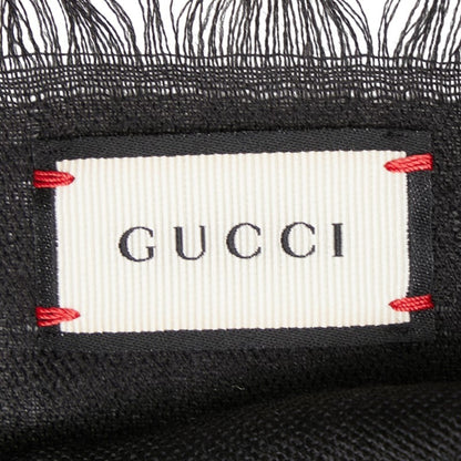 Gucci Gg Print Scarf In Black Wool