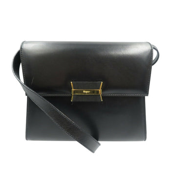 Salvatore Ferragamo L21 5714 Leather Black Shoulder Bag 0524Salvatore