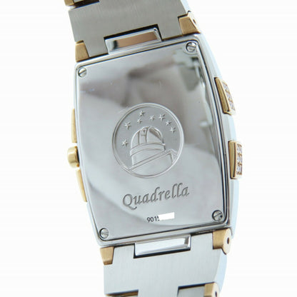 Omega Constellation Quadrella 1286.75 Quartz Watch Ss/Diamond/Pink Gold White Shell 0219Omega