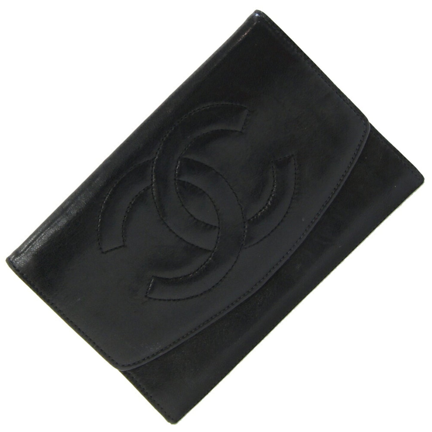 Chanel Coco Mark Black Lambskin Bifold Wallet