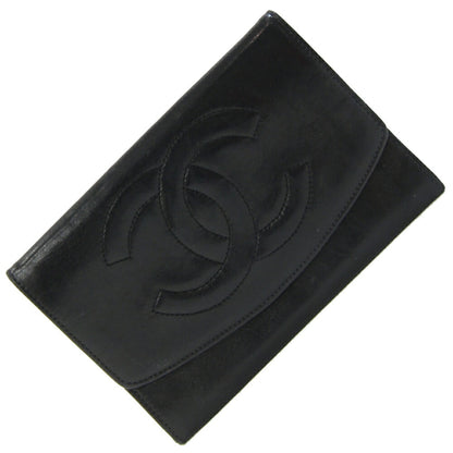 Chanel Coco Mark Black Lambskin Bifold Wallet