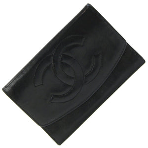 Chanel Coco Mark Black Lambskin Bifold Wallet