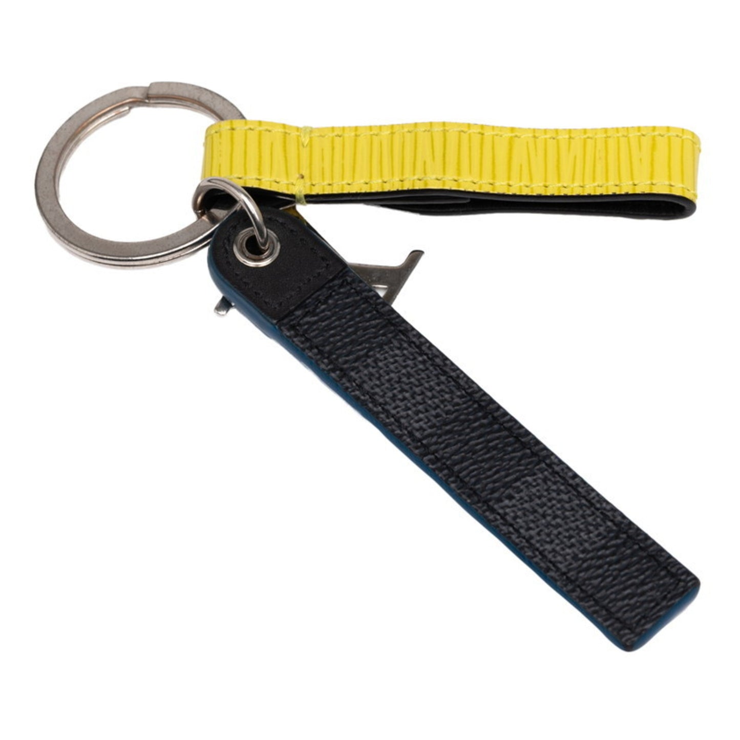 Louis Vuitton Damier Graphite Epi Porte-Cls Belt Tab Keychain/Key Ring M68281 Black/Yellow Leather