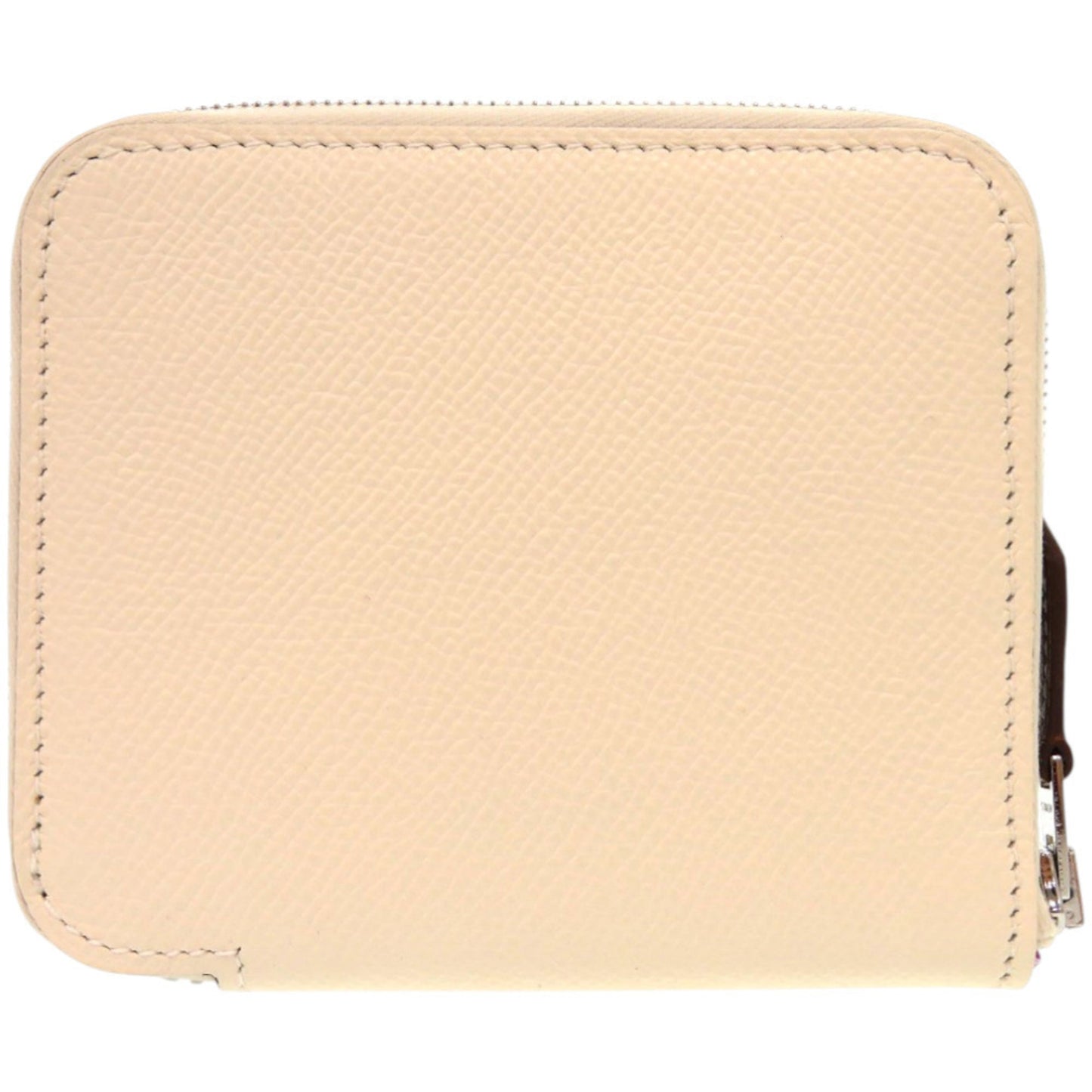 Unused Herms Azap Compact Silkin Epsom Leather Nata U Stamp (Made In 2022) White Coin Case Wallet