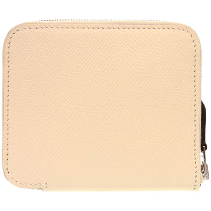 Unused Herms Azap Compact Silkin Epsom Leather Nata U Stamp (Made In 2022) White Coin Case Wallet