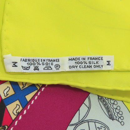 Hermes Herms Carr 90 Scarf With Drawings And Symbols