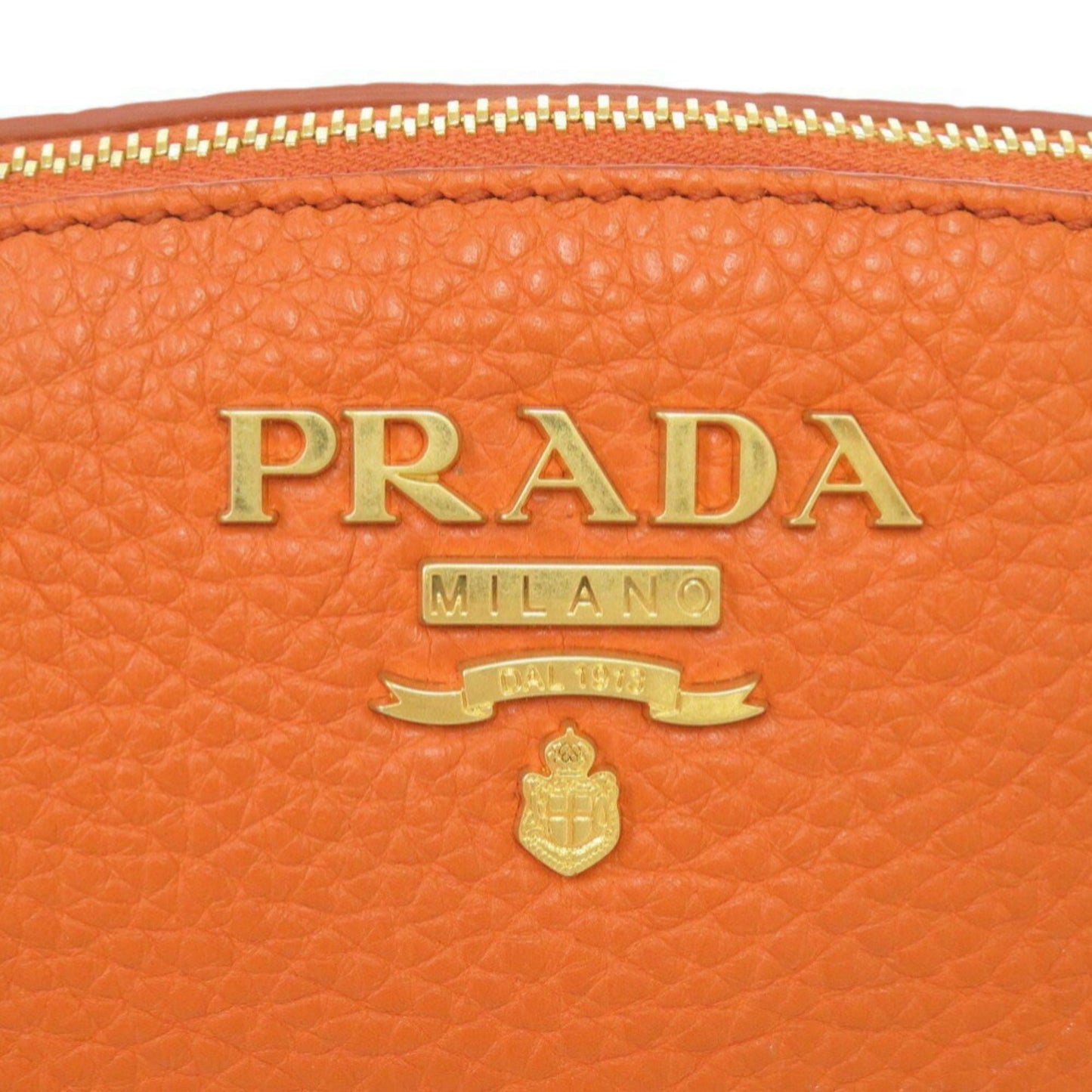 Prada Leather Orange Pouch 0778Prada
