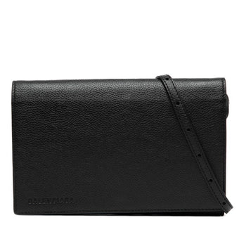 Balenciaga Logo Shoulder Bag 674892 Black Leather