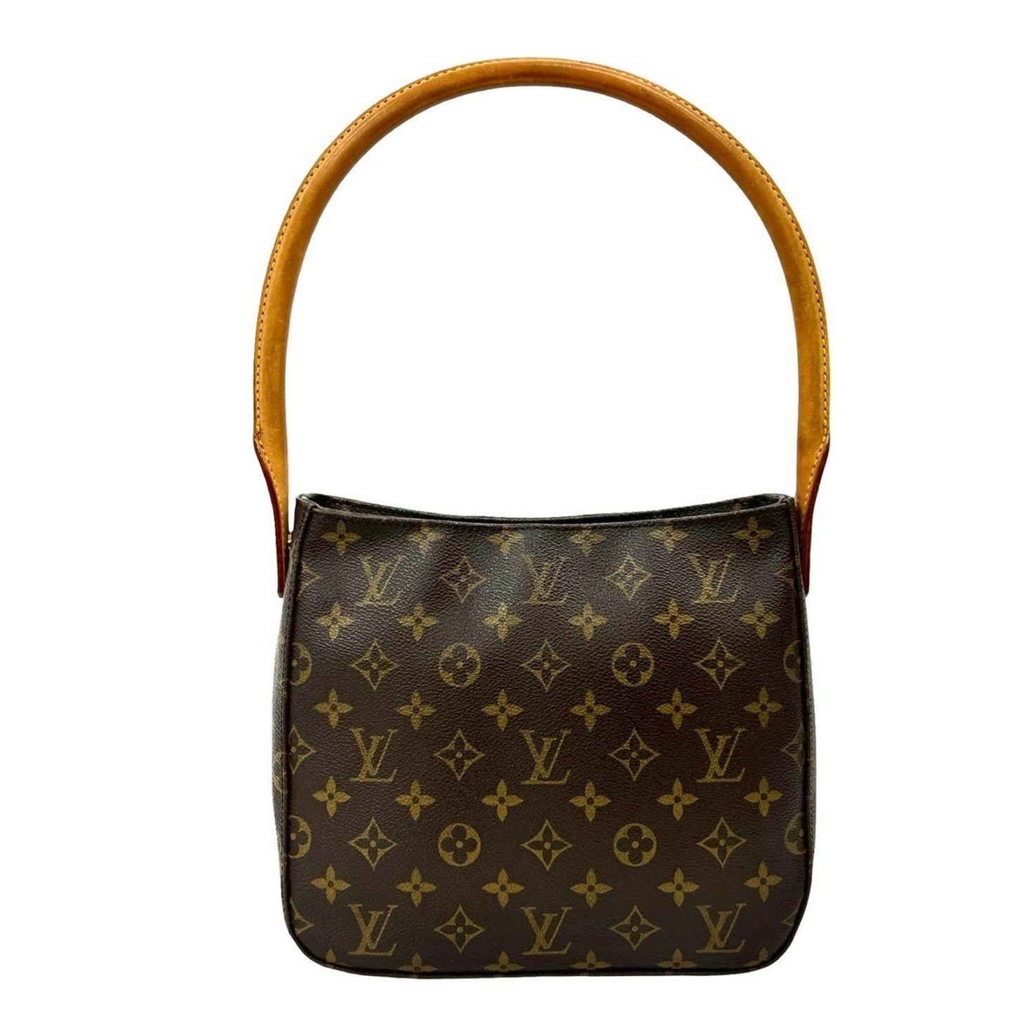 Louis Vuitton Vintage Looping Mm Monogram Leather Semi-One Shoulder Bag Brown 25709