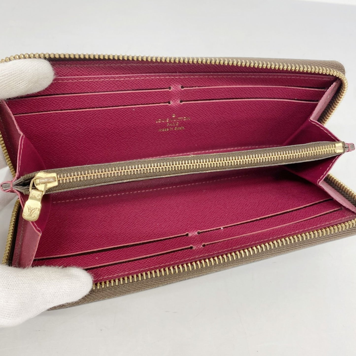 Louis Vuitton Monogram Portefeuille Clemence Long Wallet M60742 Brown Fuchsia