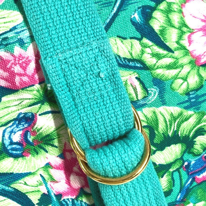 Hermes Vintage Frog Floral Print Tote Bag/Boston Bag/Shoulder Bag