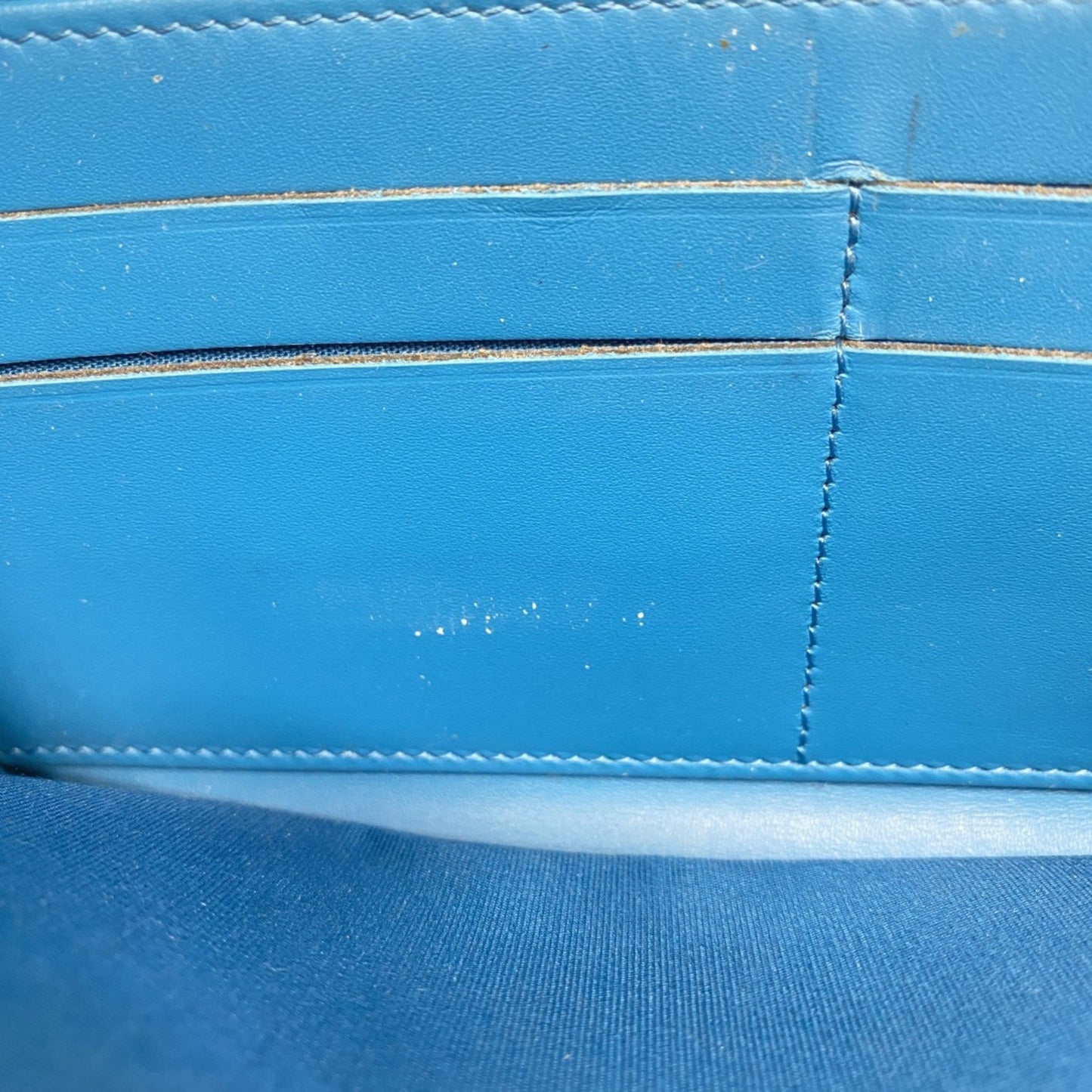 Chanel Patent Leather Turquoise Blue Long Wallet